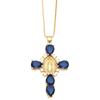 Divine Virgin Mary Crosses Charm Necklace with Shimmering Stones Neck Accessory for Fashion Forward Individuals