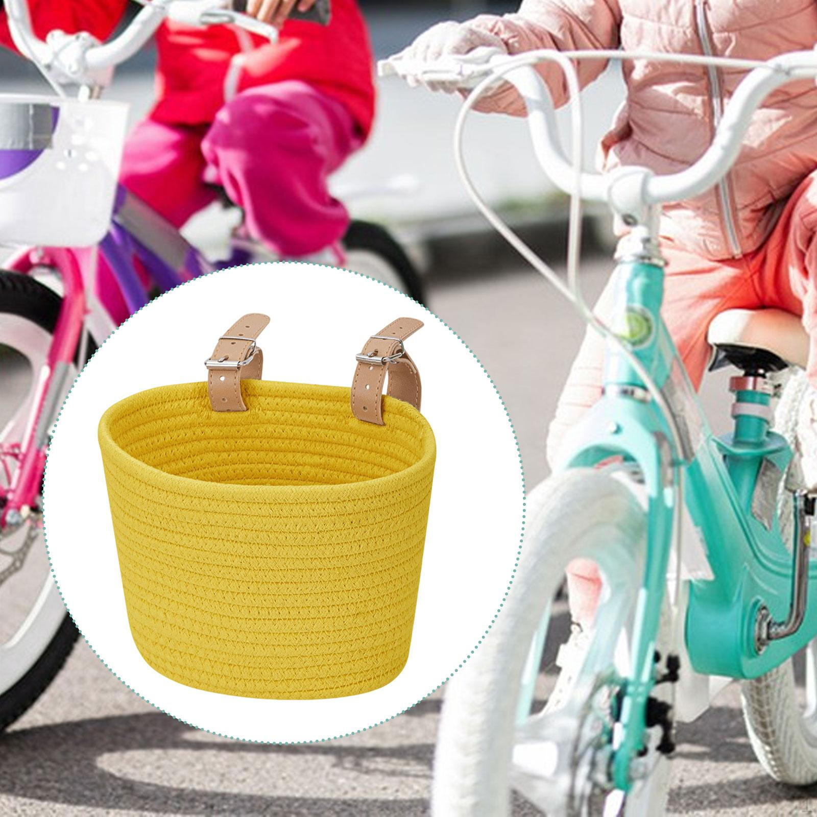 

Детская велосипедная корзина Велосипедные аксессуары Плетеная передняя для мальчиков и девочек жёлтый