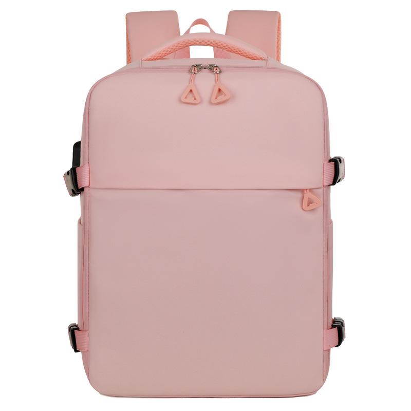 Multifunctional Solid Color Laptop Backpack Set: Casual, Large Capacity, Trolley-Friendly, Outdoor Student Schoolbag