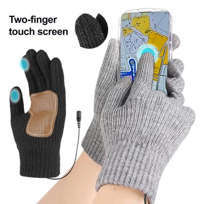 USB Beheizte Handschuhe 5V Elektrische Handwärmer mit 3 Temperaturregulierungsstufen Rutschfeste Handfläche Winter-Touchscreen-Handschuhe für Männer Frauen Tippen