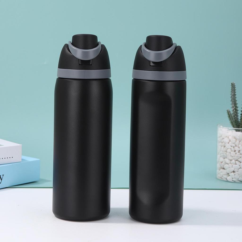 Yaratıcı Geniş Kapasiteli 304 Paslanmaz Çelik El Tipi Spor Termos Su Şişesi