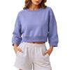 Women's 3/4 Sleeve Neck Casual Sweatshirt Loose Fit Color