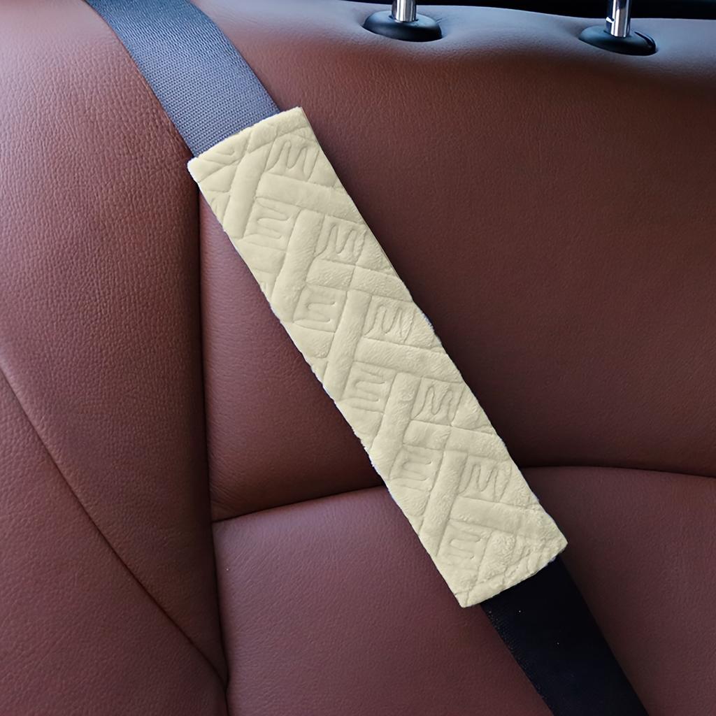 2pcs Travel Accessories Plush Car Seat Belt Shoulder Cover with Embroidery