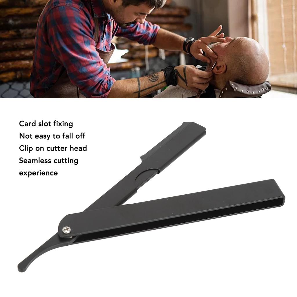 Foldable Beard Clipper 330 Degrees Rotating Stainless Steel Safety Manual Straight Clipper for Men