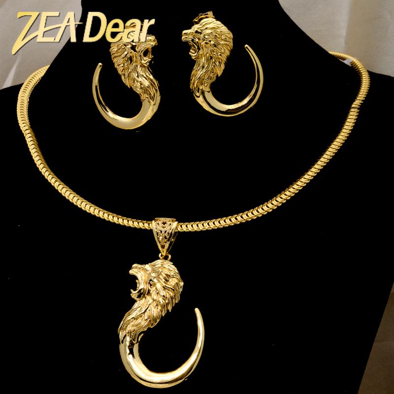 ZEADear Zirkon Dubai Goldfarbe 18k Exquisites Afrikanisches Zirkon-Set Brasilianisch Italienisch Original für Frauen Party Hochzeit Geschenk