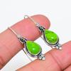 Green Turquoise Gemstone 925 Solid Sterling Silver Dangle Earrings Beautiful Dangle Earring For Birthday Gift