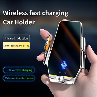 New Max 66W Magnetic Car Phone Holder 15W Wireless Charging Infrared Sensing Touch Control for iPhone Andorid Car Air Vent Mount