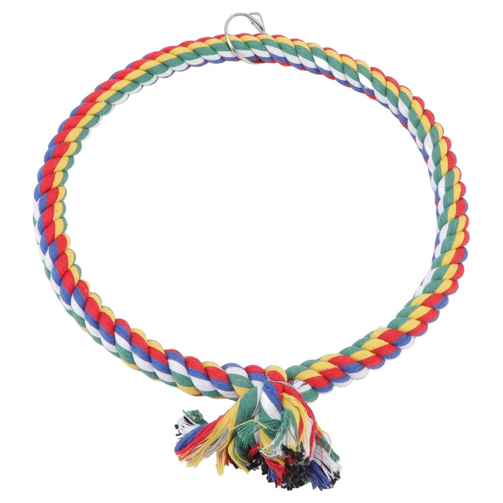 Bird Cotton Rope Ring Toy Colorful Parrot Swing Toys for Parakeets Cockatiels Conure Lovebirds Finches Macaw L