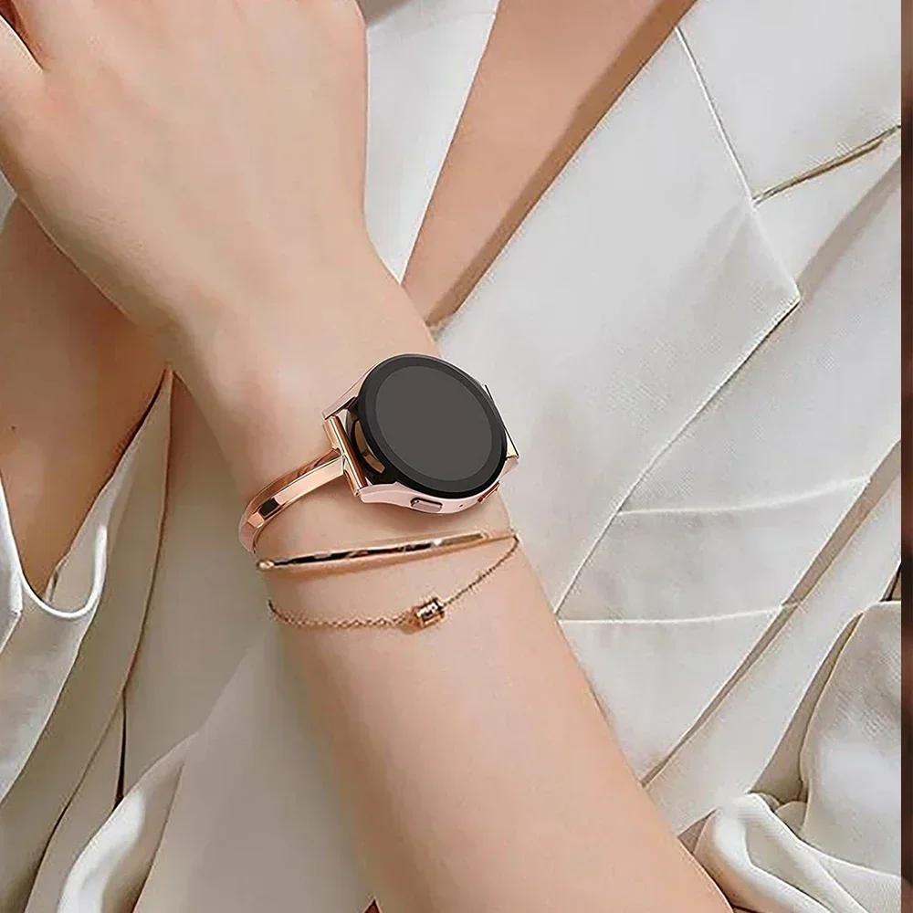 22 20mm Women Slim Strap for Samsung Galaxy Watch 7 4 5 6 40 44mm Classic FE Stianless Steel Band for Huawei GT5 Pro 46 Bracelet