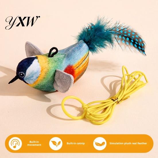 Interactive Cat Toy Chirping Bird Simulation Electric Touch Activated Friendlier Prey Plush Teaser for Indoor Cats And Dogs Flapping Wings