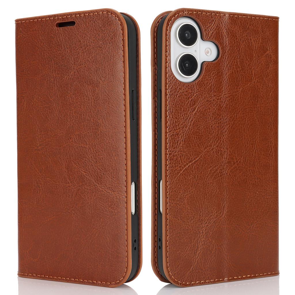 iPhone Crazy Horse Pattern Genuine Leather Wallet Leather Case Fashionable and Practical Combining Card Slot and Stand Function