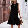 2026 summer new women's explosive vest skirt ruffle edge sleeveless casual dress