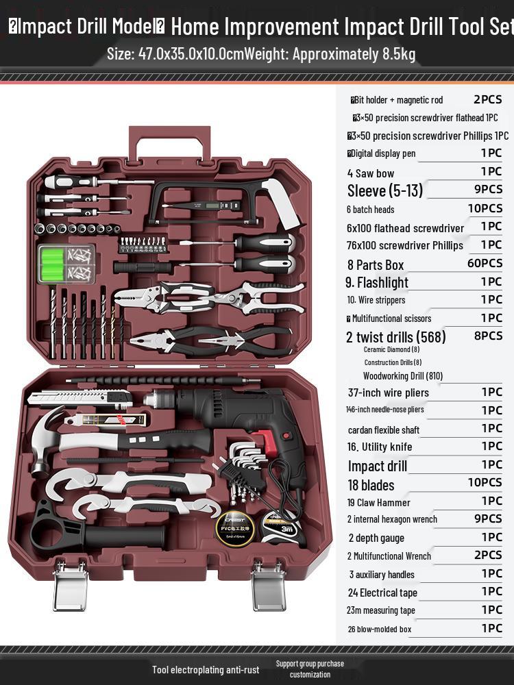 Complete Household Tool Set: Wrenches, Screwdrivers, Pliers, and More