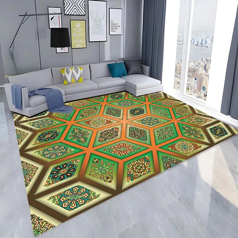 Bohemian Style Mandala Carpet Vintage Boho Area Rug Living Room Girls Bedroom Bedside Dorm Soft Floor Mat Home Entrance Door Mat