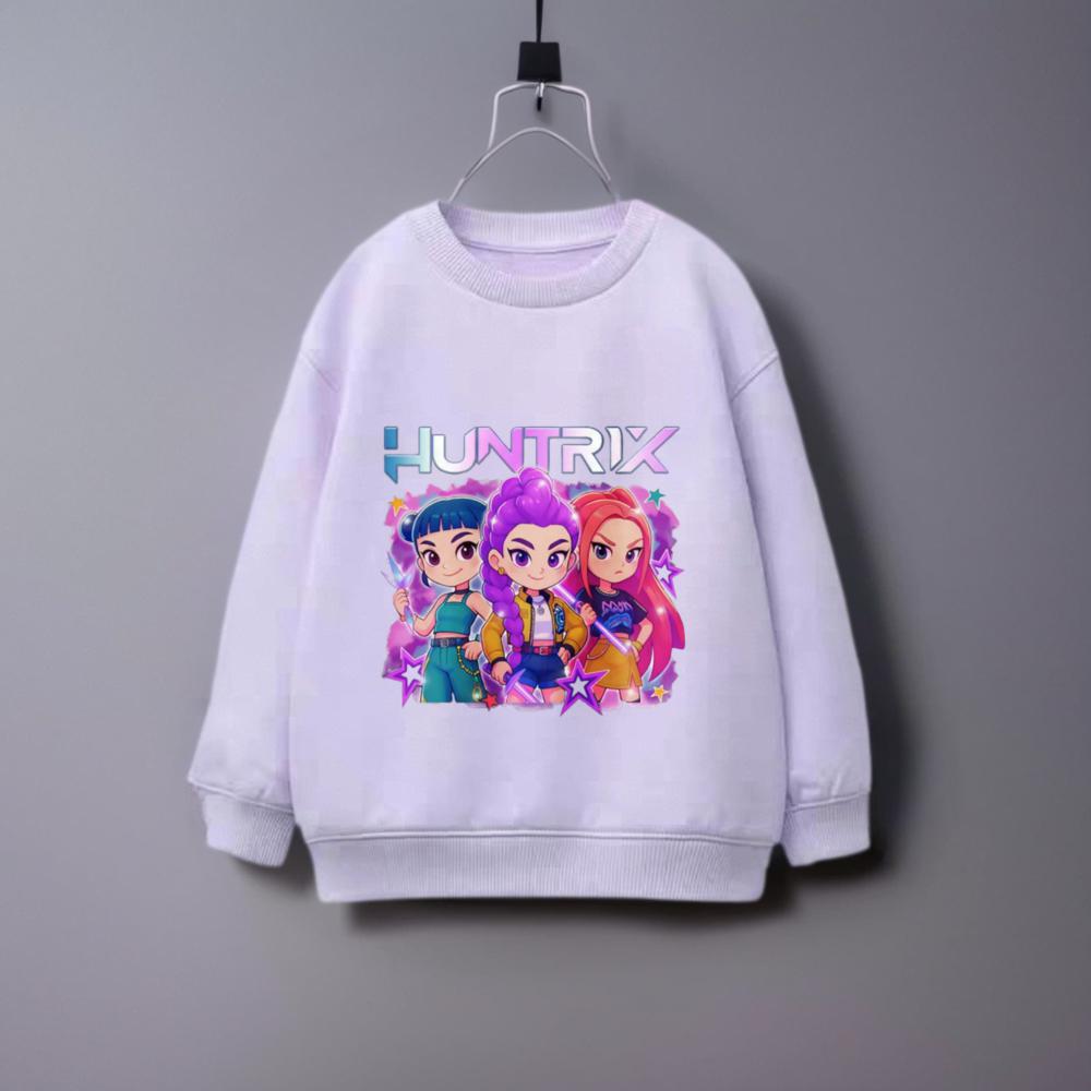 Sweatshirts For Girls Clothing Spring/autumn Fashion Casual Long Sleeved Tops Hoodie Crewneck Pullovers Printed Demon Hunters