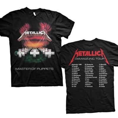 Metallica Mop Tour Europa 86' Nero Maglietta Uomo Unisex Ufficiale