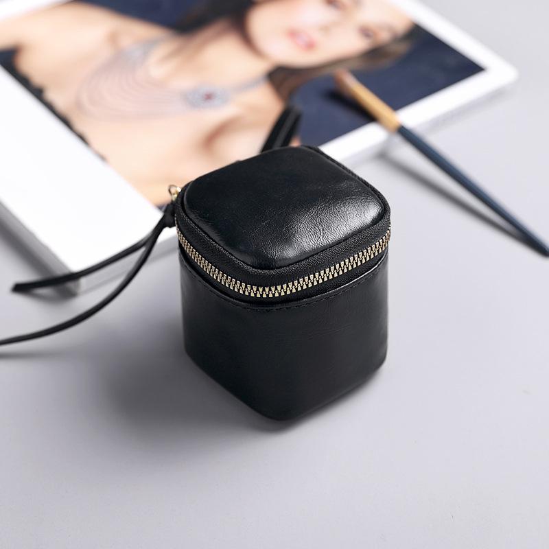Wax Genuine Skin Coin Purse Square Lipstick Headphone Small Bags Storage Bags Mini Bag Travel Purses Cute Keychain Bag for Women