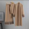 European Style Knitted Women's Three-Piece Set: Sleeveless Sweater, Cardigan, and Wide-Leg Pants