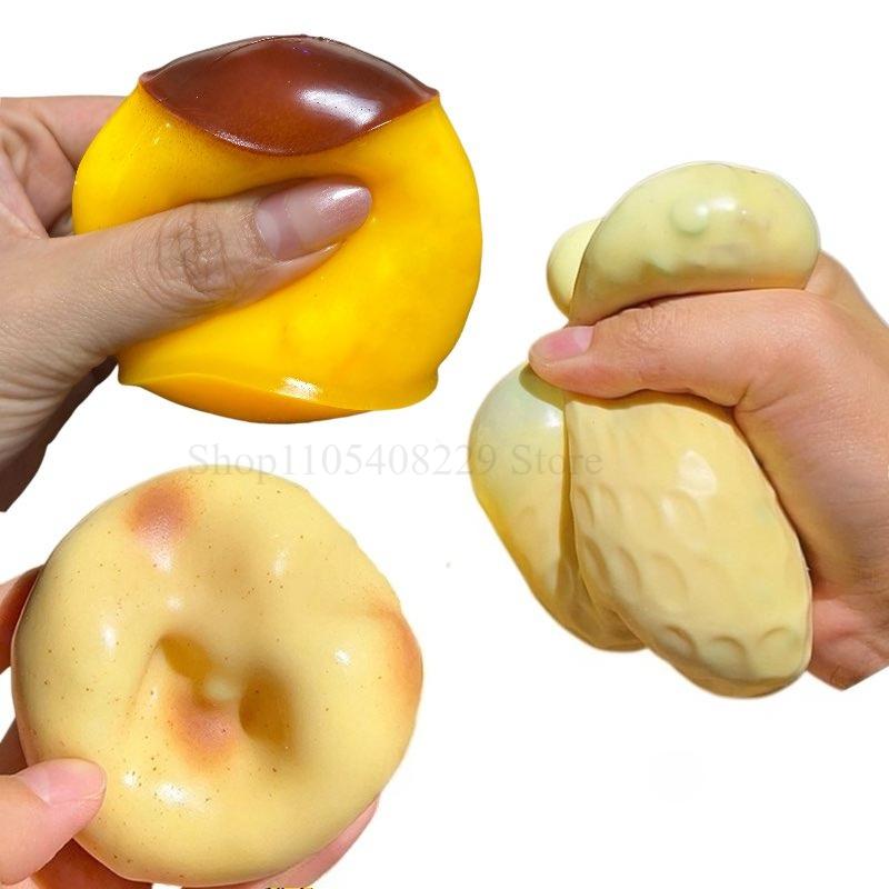 Neuer knuspriger Karamellpudding Stressball Squishy Spielzeug Knusprige Erdnüsse, Kartoffeln Stressball Fidget Spielzeug Sensorische Stressabbau Spielzeug