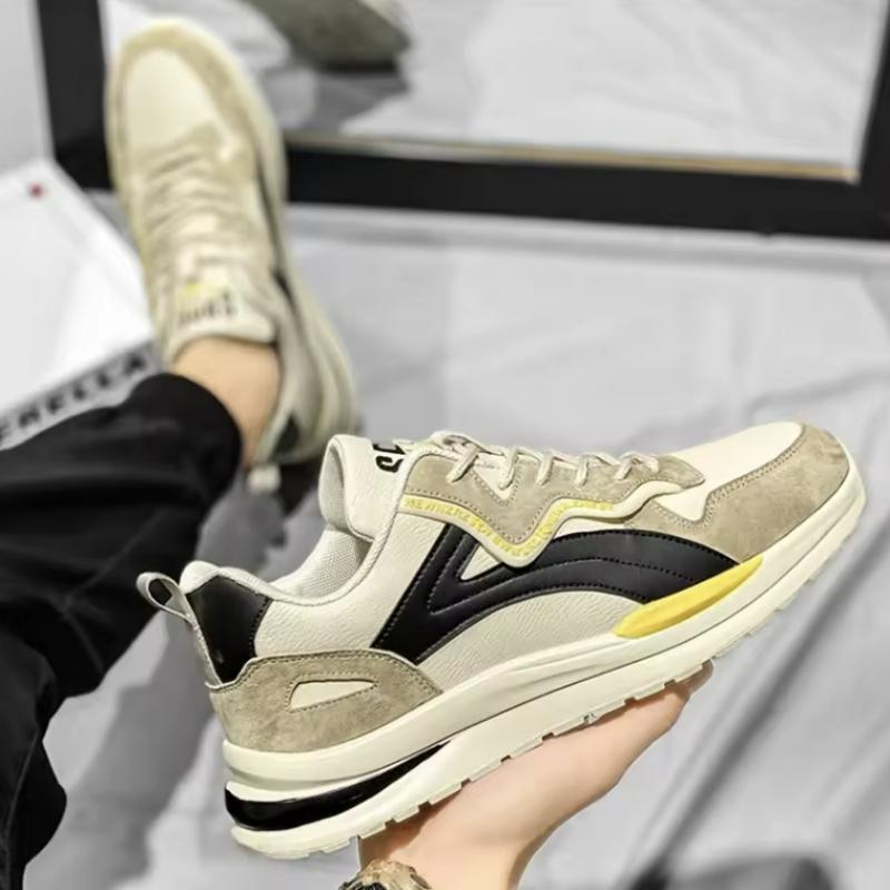 Men Shoes Outdoor Sneakers 2026 Fashi Lightweight Running Shoes PU Leather Tennis Shoes Mesh Lace Up Casual Shoe Tenis Hombres
