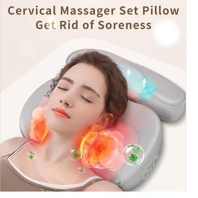 Yükseltilmiş 2 In 1 Boyun Masaj Yastığı Servikal Omurga Traksiyon Geri Shiatsu Masaj Elektrikli Vücut Araba Ve Ev Masaj Yastıkları