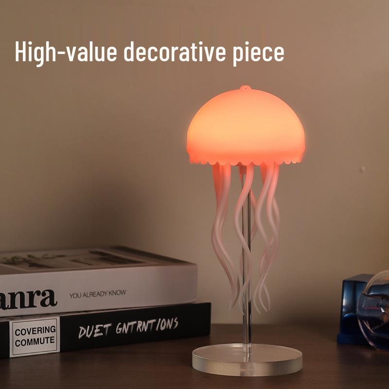 Smart Voice-Controlled Jellyfish Lamp: Gradient Light with Dynamic Tentacles, White Noise, Atmosphere, and Sleep Aid.