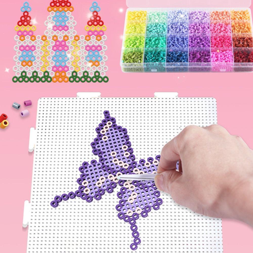 DIY Bean Splicing Material Package Pegboard Sheets Iron-on Bead Craft Kit  Educational Toys