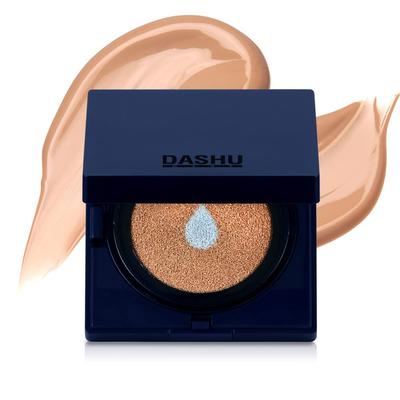 DASHU Cushion Natural Skin Covers Acne Dark and Blemishes Without BB and Sunscreen Men's Foundation, Tone, Scars, Pores, Circles, Visible,