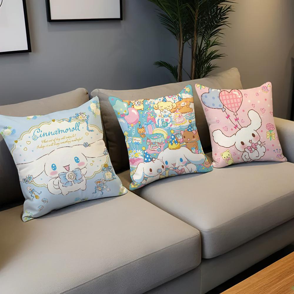 Soft Pillow Case Dog For Cute Sofa Living Room Home Office Decor C-Cinnamoroll Protective Kawaii Covers Without Pillow-Insert