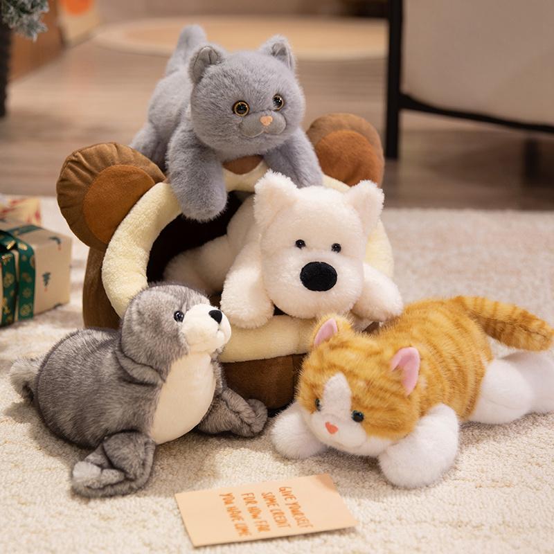 1Pc 30CM Kawaii Cat Sea Lion Plush Toys Lovely Soft Cat Doll Cute West Highland White Terrier Toy Cute Animal Pillow Gift