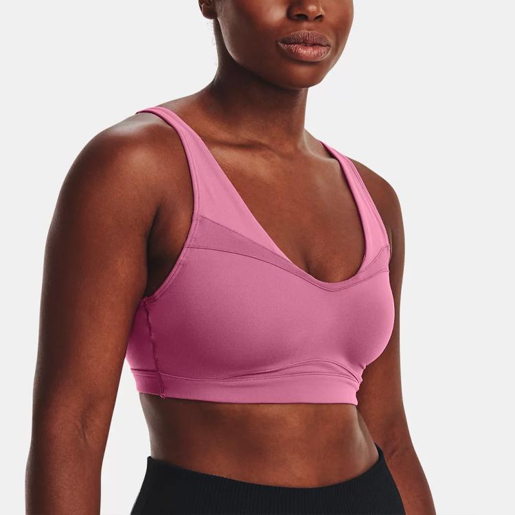 Under Armour SmartForm Color Block Breathable Medium Intensity Sports Bra Women Underwear Rhythm-Pink 1373826-669