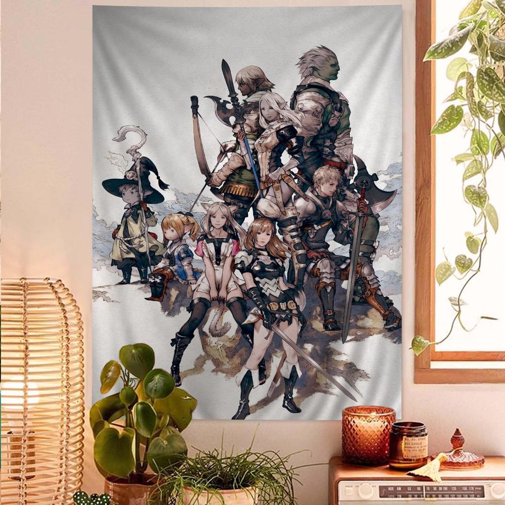 Mandala Wall Hanging Sheets Final Fantasy XIV Anime Game Colorful Tapestry Wall Hanging Bohemian Wall Tapestries