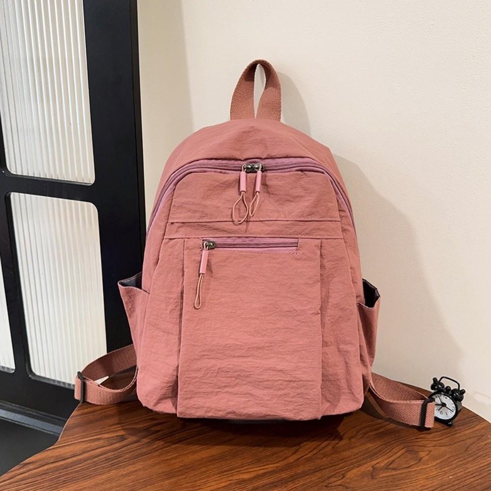Fashion Large Capacity Backpack Multifunctional Solid Color School Bag Ultra-Light Shoulder Bag Travel