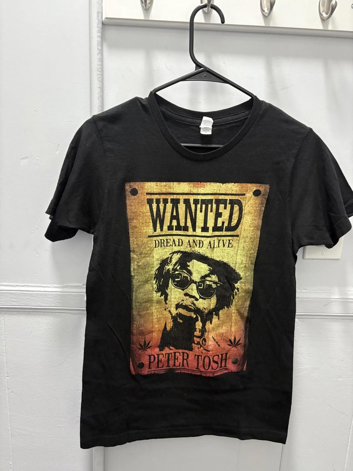 Футболка Peter Tosh Мужская Маленькая Черная Wanted Dread And Alive Регги Tultex Футболка S