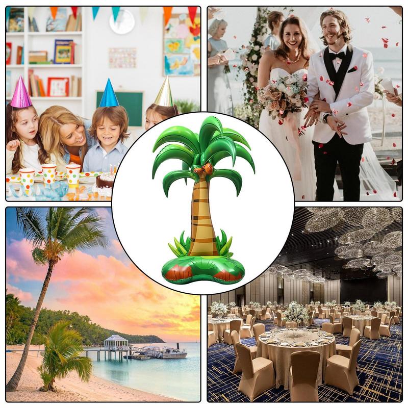 4D Palm Tree Foil Balloon Cartoon Standing Tropical Balloon Realistic Balloon Hawaiian Amusement Park Wedding Summer Party Decor