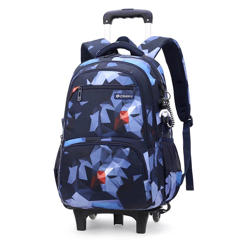 Lightweight Trolley Backpack for 3-6 Grade Students – Stair-Climbing Design for Boys and Girls