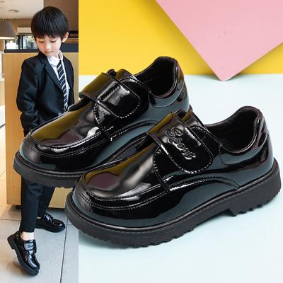 Children's Shoes, Boys' Leather Shoes, Spring Autumn British Style Black Soft-soled Performance Shoes for Middle and Large Children