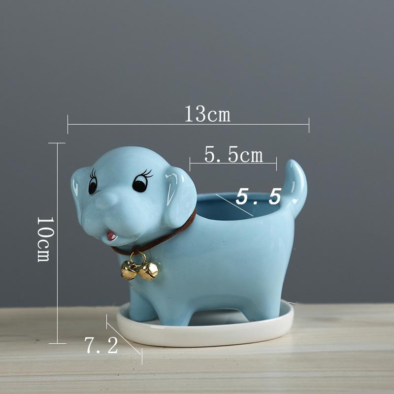 European Simple Cartoon Puppy Succulent Flower Pot Ceramic Creative Gardening Desktop Plant Container Home Decoration Ornament