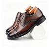 New British Men's Shoes, Three Joint Leather Shoes, Men's Business Dress Leather Shoes, Lace Up Derby Shoes