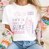 2025 Short Sleeved Casual Women's Surfing Club Printed Pattern Women's Summer T-Shirt Regular Cartoon Printed Fashion New Top
