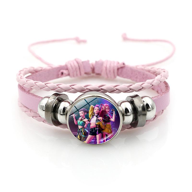 KPop Demon Hunter Bracelet Cartoon Anime Cosplay Bracelet Woven Rope Chain Pendant Fashion Accessories Girl Peripheral for Fans