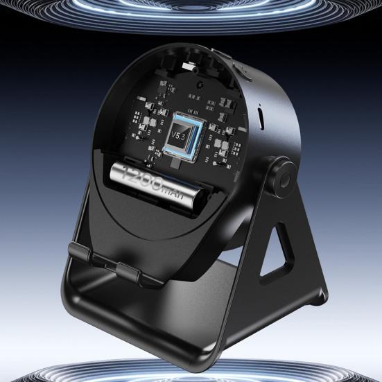 5-in-1 Sensor Bluetooth-compatible Speaker with Phone Holder Auto Play & 8 Color Lights Speaker Wireless Charging Adjustable Stand