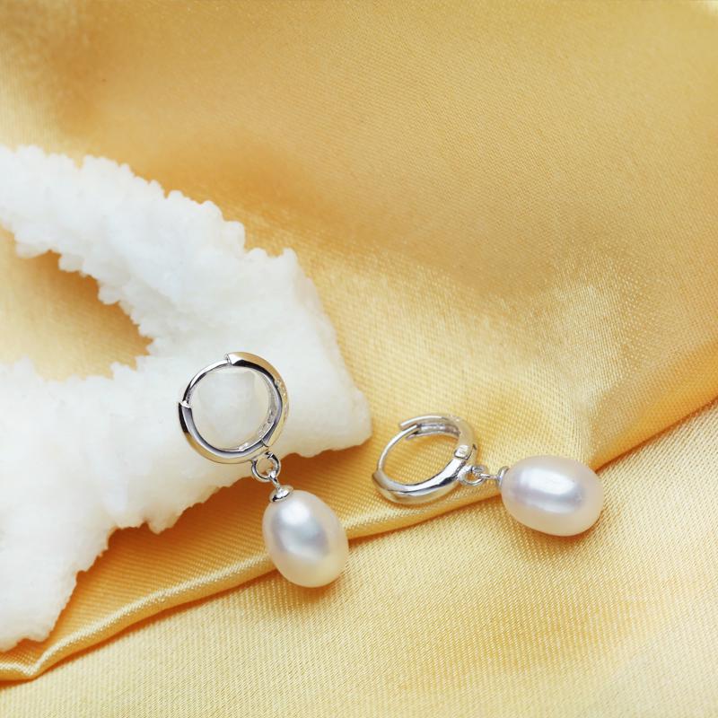 LSOOYH přírodní sladkovodní perly malé kruhové náušnice pro ženy Vintage elegantní náušnice perlové šperky dárek k narozeninám