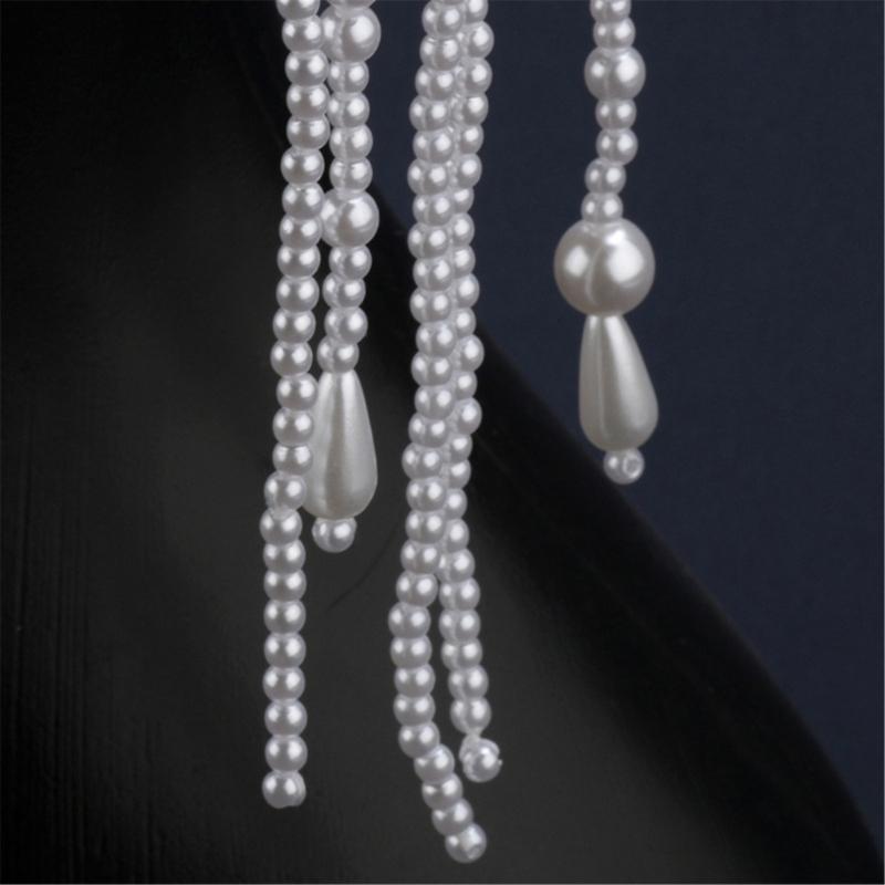 Pearls Tassels Hairpiece Elegant Weddings Headdress Original Handmade Headwear for Weddings and Parties