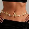 Gold Sea Star Imitation Pearl Body Chain Shell Beads Belly Chains Starfish Waist Chain  Beach