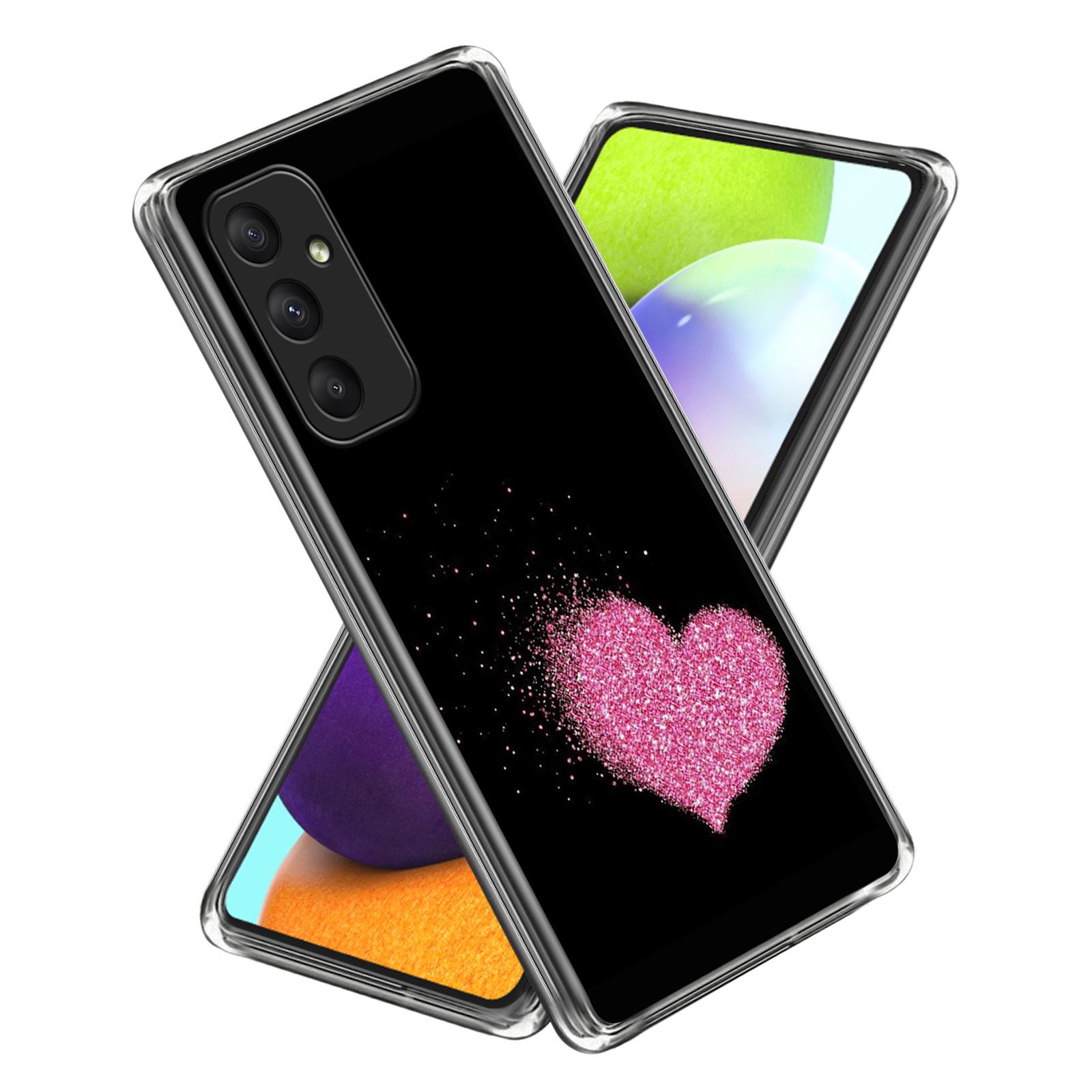 

For Samsung Galaxy A55 5G Case Pattern Print Design TPU Flexible Phone Cover Heart