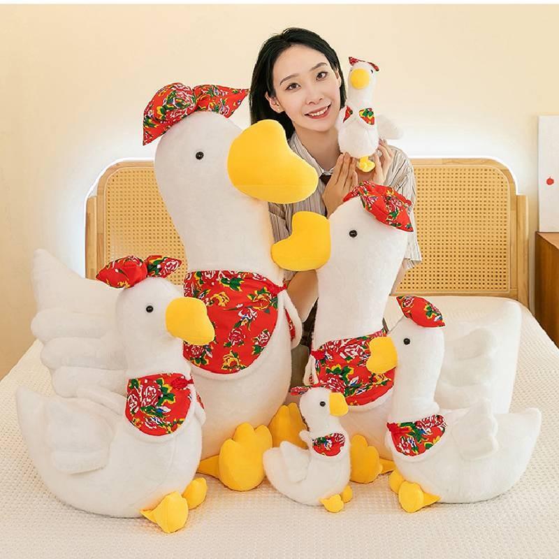 Plush Goose Toys Flower Cotton Jacket Dolls Room Decoration Gifts Festivals
