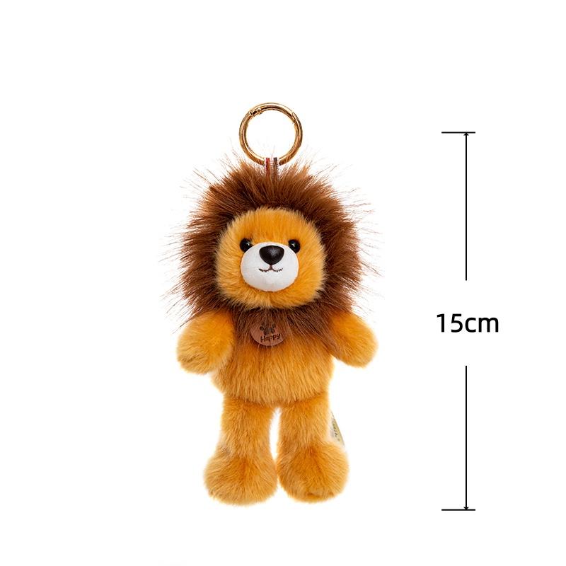 15cm Pet Series Plush Toys Monkey Rhinoceros Panda Chimpanzee Pendant Keychain Stuffed Doll Backpack Pendant Birthday Gifts
