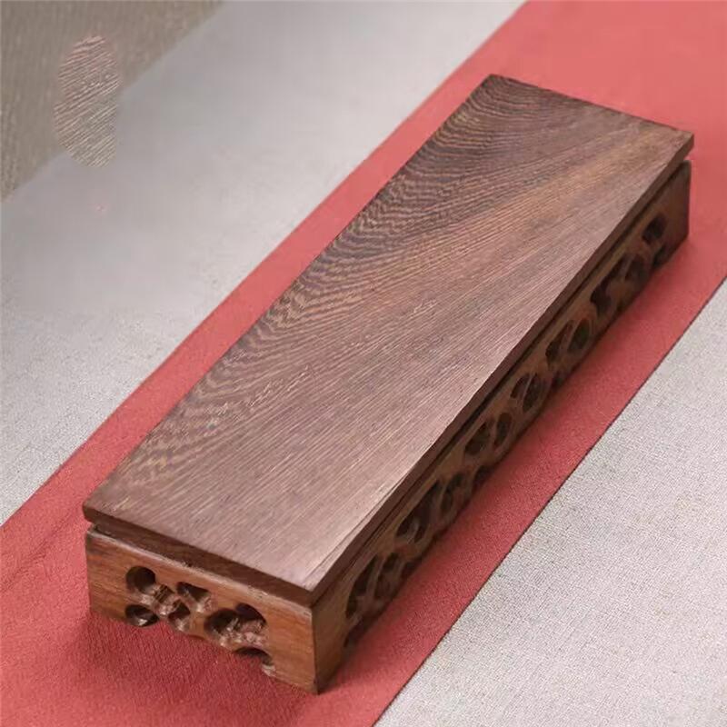HHO-Figurine Vase Miniature Wood Bases Display Stand Coffee Tea Sets Pedestal Standing Flower Base Bonsai Plant Holder