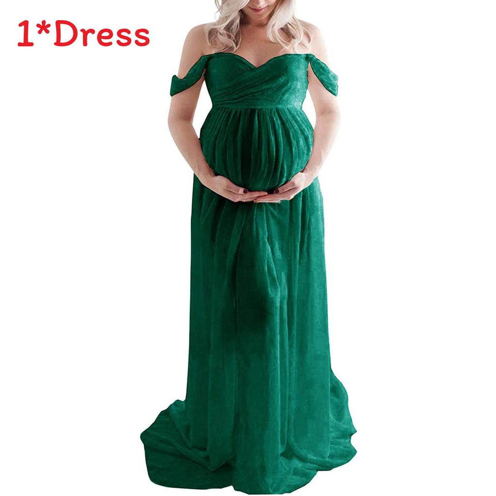 Basic Maternity Dress With Chiffon Fabric For Photoshoot And Summer Wear